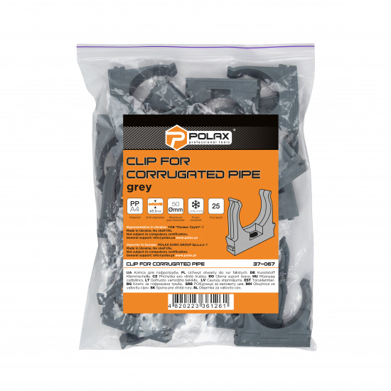 Кліпса для гофри Polax 50 мм 25 шт. (37-067)