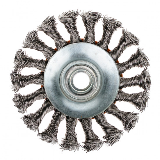 Щітка конусна 100 мм, для УШМ, М14, кручений дріт Polax (54-164)