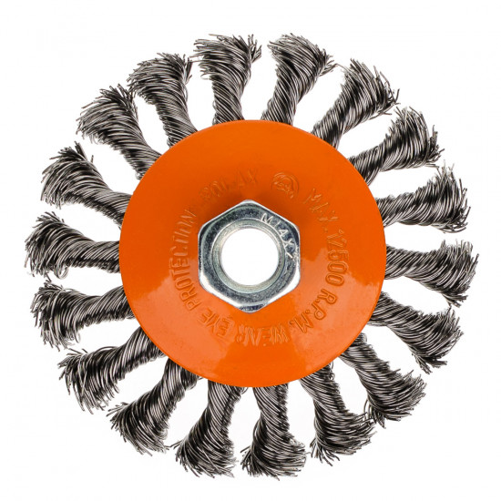 Щітка конусна 100 мм, для УШМ, М14, кручений дріт Polax (54-164)