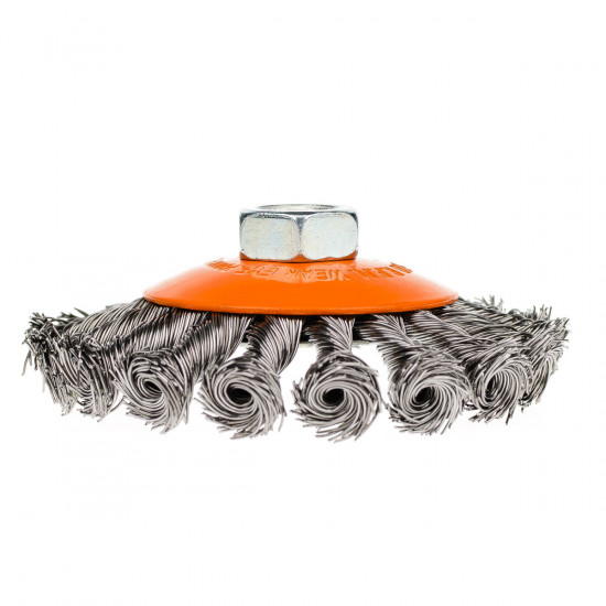 Щітка конусна 100 мм, для УШМ, М14, кручений дріт Polax (54-164)