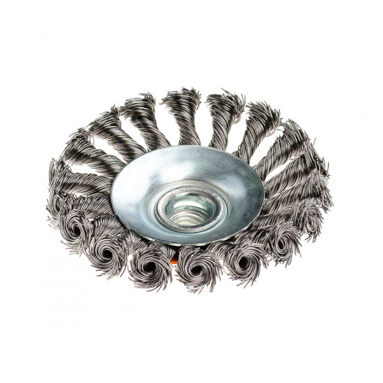 Щітка конусна 100 мм, для УШМ, М14, кручений дріт Polax (54-164)