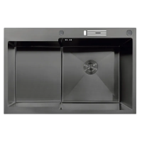 Мийка MIXXUS MH7849R-HK NANO-BLACK (3.0/0.9) з нержавіючої сталі "глибоке крило", з підставкою під