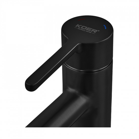 Змішувач для умивальника високий Koer KB-11029-05 Колір чорний (KR5488)