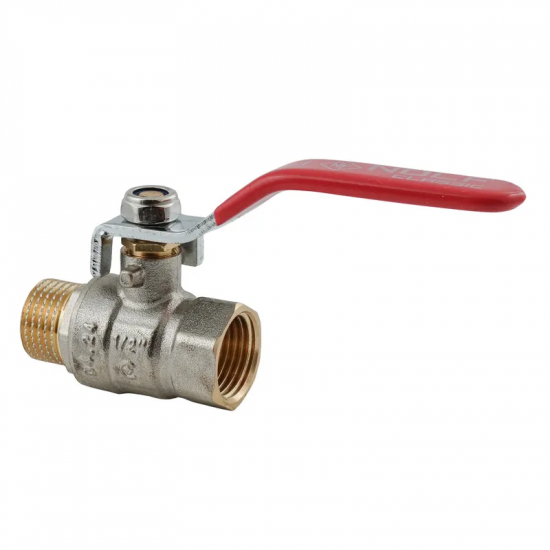 Кран кульовий Nolf classic NFC.621-06-1/2" FM ГШВ, ручка "важіль" червона (NF3138)