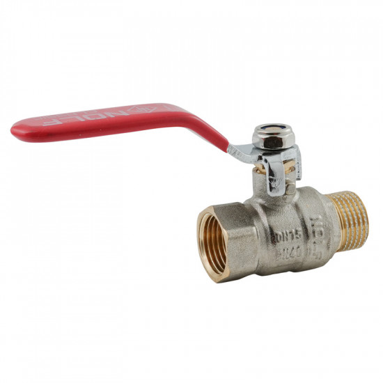 Кран кульовий Nolf classic NFC.621-06-1/2" FM ГШВ, ручка "важіль" червона (NF3138)