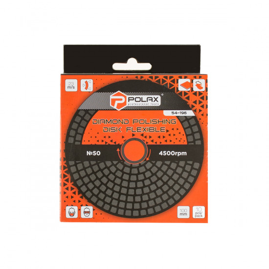 Диск алмазний Polax шліфувальний гнучкий на липучці "Черепашка" 100 мм, P50 (54-196)
