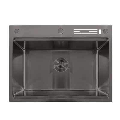 Мийка Mixxus MH7050-SK NANO-BLACK (3.0/0.8) з н.ст. зі сходинкою для суш.,з підст.під ножі(графіт)(