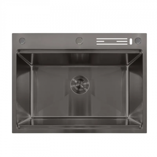 Мийка Mixxus MH7050-SK NANO-BLACK (3.0/0.8) з н.ст. зі сходинкою для суш.,з підст.під ножі(графіт)(