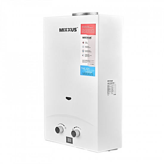 Газова колонка Mixxus GWH-0112 BASIC WHITE димохідна 12 л/хв (WH0029)