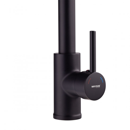 Змішувач для кухні з виливом пружина Mixxus Premium SPRING 017 BLACK (MI6951)