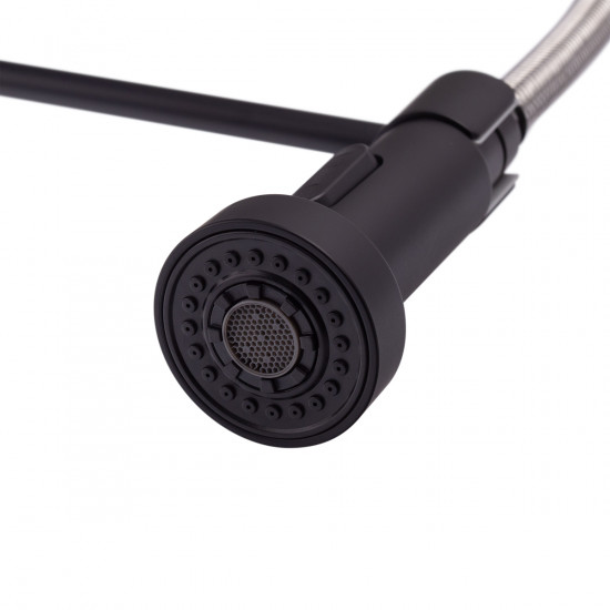 Змішувач для кухні з виливом пружина Mixxus Premium SPRING 017 BLACK (MI6951)