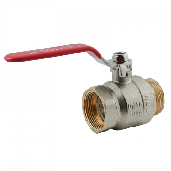 Кран кульовий Nolf classic NFC.621-40-1 1/2" FM ГШВ, ручка "важіль" червона (NF3142)