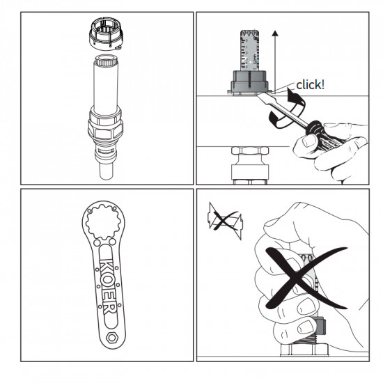 Ключ для регулировки расходометра в коллекторе теплого пола Koer KR.1154 (KR3361)