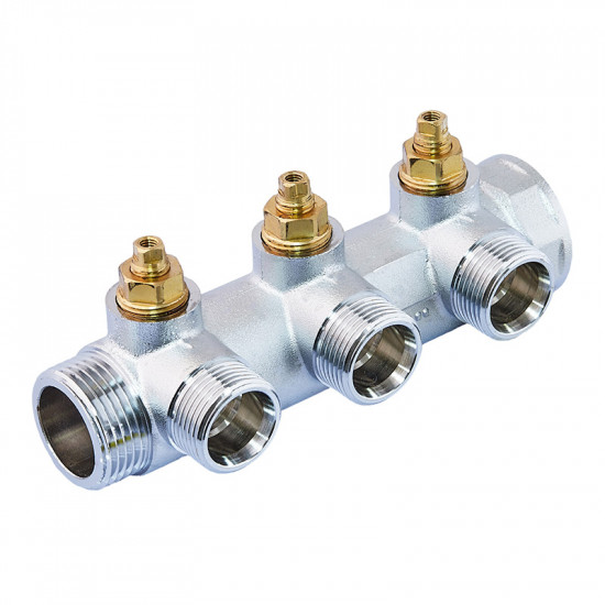 Колектор вентильний з адаптером Koer KR.1127-3 - 1"x3 - 3/4 Ways (євроконус-площина) (KR4947)