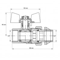 Кран с американкой 3/4" "антипротечка" (Koer KR.227.W-Gi) белый (KR0192)