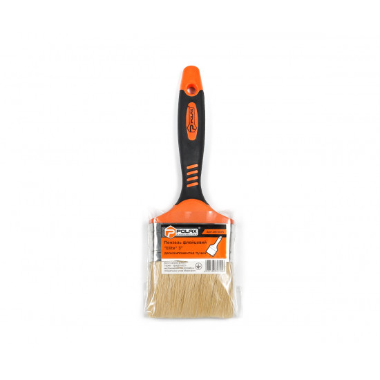 Пензель флейцевий Polax 3" тип "Elite" професійний, змішаний ворс, двокомпонентна ручка (03-005)
