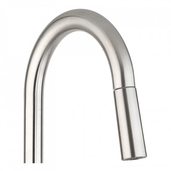 Змішувач для кухні з висувною лійкою Zerix LUX-014 (нерж. сталь) (ZX4874)