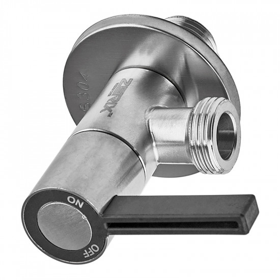 Кран для підключення сантехприладів Zerix VAL-11-1/2x1/2 з нерж.сталі SUS304 (ZX5104)