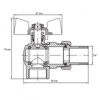 Кран з американкою 3/4" "антіпротечка"(Koer KR.228.W-Gi) кутовий білий (KR0193)
