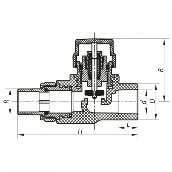 Кран термостатический прямой PPR 20x1/2 KOER K0152.PRO (KP0193)