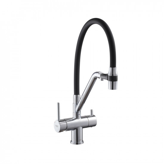 Кухонний змішувач з силік. виливом і вих. для питної води KOER KB-72006-01 (KR3379)