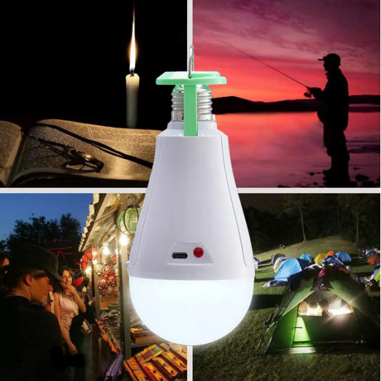 Лампа акумуляторна BL-801 патрон E27, 20W, змінні 18650 + 2x18650, Type-C, з підвісом