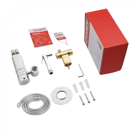 Змішувач для гігієнічного душу Koer KB-24029-01 термостатичний вбудований, колір хром (KR5485)