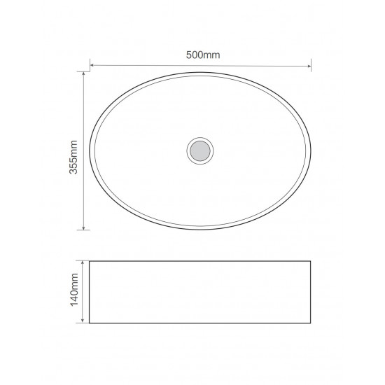 Раковина накладная Mixxus Premium BEVEL-0106 500х355х140mm (MP6546)