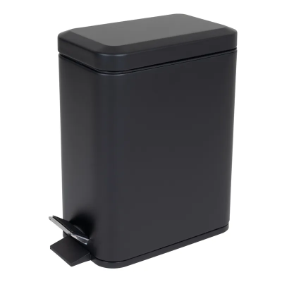 Відро для сміття з плавним закриттям прямокутне Zerix Sansa-TC0105 Black 5 л колір чорний (ZX5894)