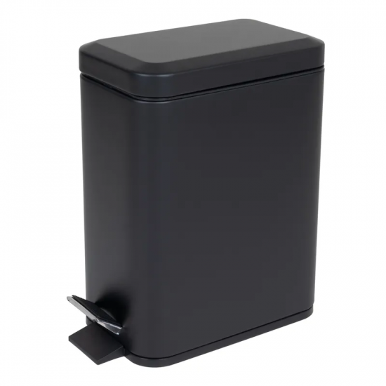 Відро для сміття з плавним закриттям прямокутне Zerix Sansa-TC0105 Black 5 л колір чорний (ZX5894)