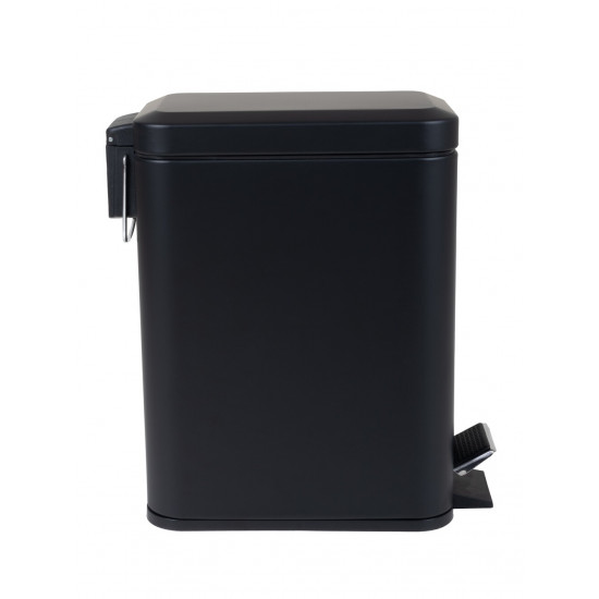 Відро для сміття з плавним закриттям прямокутне Zerix Sansa-TC0105 Black 5 л колір чорний (ZX5894)