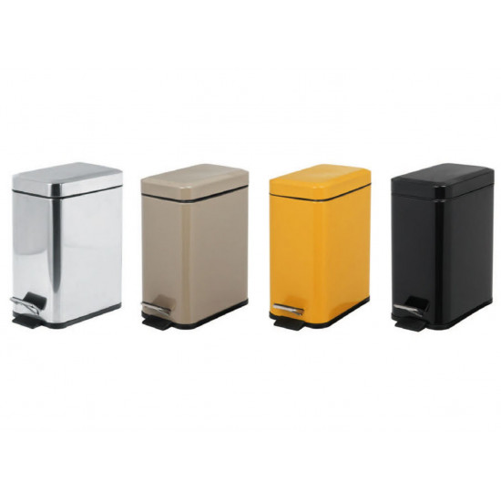 Відро для сміття з плавним закриттям прямокутне Zerix Sansa-TC0105 Black 5 л колір чорний (ZX5894)