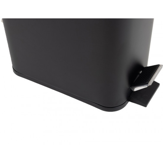 Відро для сміття з плавним закриттям прямокутне Zerix Sansa-TC0105 Black 5 л колір чорний (ZX5894)