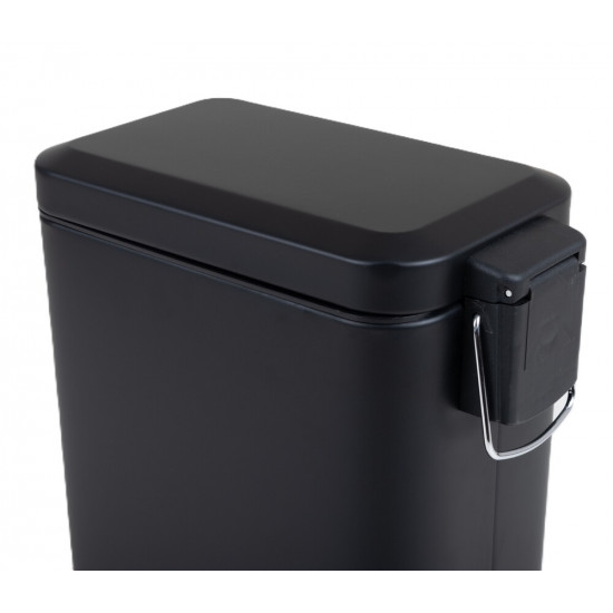 Відро для сміття з плавним закриттям прямокутне Zerix Sansa-TC0105 Black 5 л колір чорний (ZX5894)