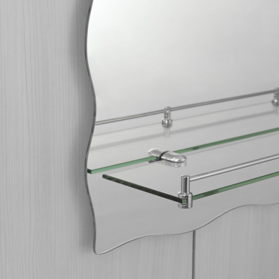 Зеркало настенное Zerix MIRRA MRZ02-600x850x105 прямоугольное с дугообразной верхней частью, фигурными боками