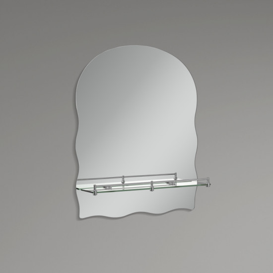 Зеркало настенное Zerix MIRRA MRZ02-600x850x105 прямоугольное с дугообразной верхней частью, фигурными боками