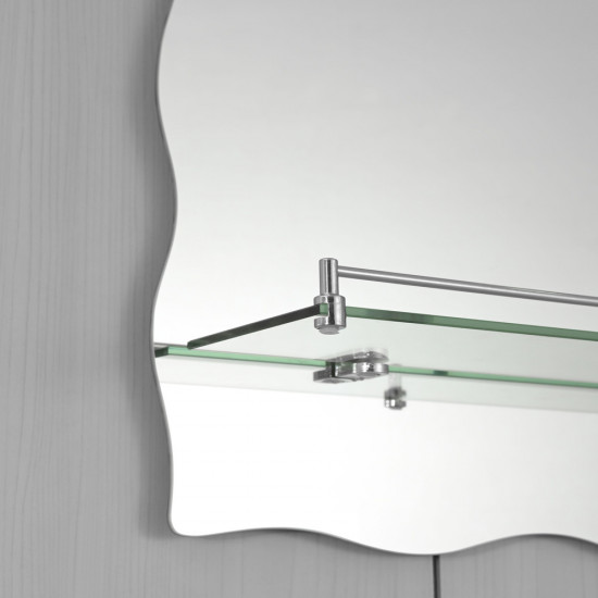 Зеркало настенное Zerix MIRRA MRZ02-600x850x105 прямоугольное с дугообразной верхней частью, фигурными боками