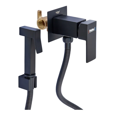 Змішувач для гігієнічного душу Haiba Kubus 002 (Inner) Black (HB3952)