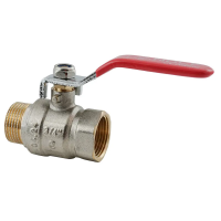 Кран шаровой Nolf classic NFC.621-08-3/4" FM ГШВ, ручка "рычаг" красная (NF3139)