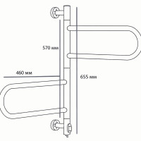 Сушилка для полотенец электрическая Zerix Turn EPT-6065 (поворотная, 70W) (ZX5029)