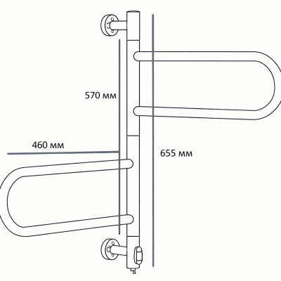 Сушарка для рушників електрична Zerix Turn EPT-6065 (поворотна, 70W) (ZX5029)