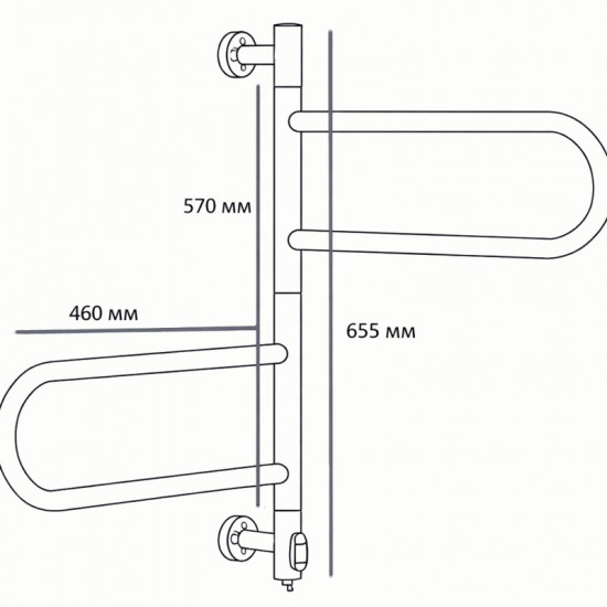 Сушарка для рушників електрична Zerix Turn EPT-6065 (поворотна, 70W) (ZX5029)