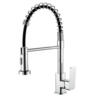 Смеситель для кухни Ibergrif Trento M14006 с силиконовым изливом пружина (LL2014)