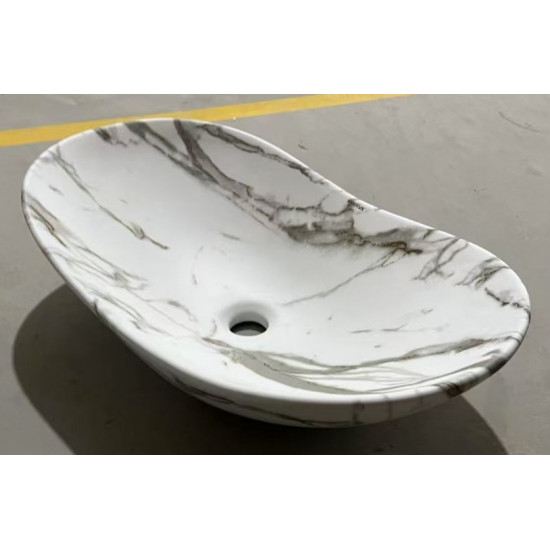 Раковина накладная MIXXUS PREMIUM WAVE-0105 MARBLE 620х360х160mm (MP6559)