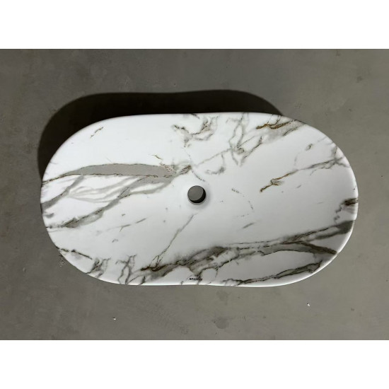 Раковина накладная MIXXUS PREMIUM WAVE-0105 MARBLE 620х360х160mm (MP6559)