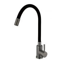 Змішувач для кухні Mixxus SEO-011 Graphite Refl.Black із силіконовим виливом (MI6566)