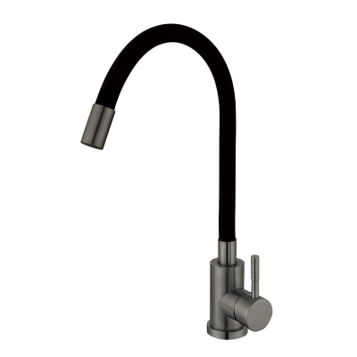 Змішувач для кухні Mixxus SEO-011 Graphite Refl.Black із силіконовим виливом (MI6566)