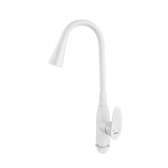 Змішувач для кухні PLAMIX CEZAR-011-B SET WHITE REFL.WHITE з силіконовим виливом, з підведенням (PM