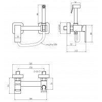 Змішувач для гігієнічного душу Zerix FTK-222 з лійкою (ZX5841)