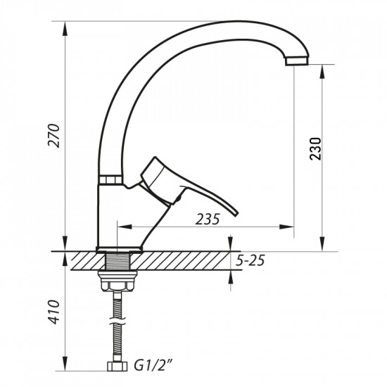 Змішувач для кухні Zerix DYU 135 (ZX0023)